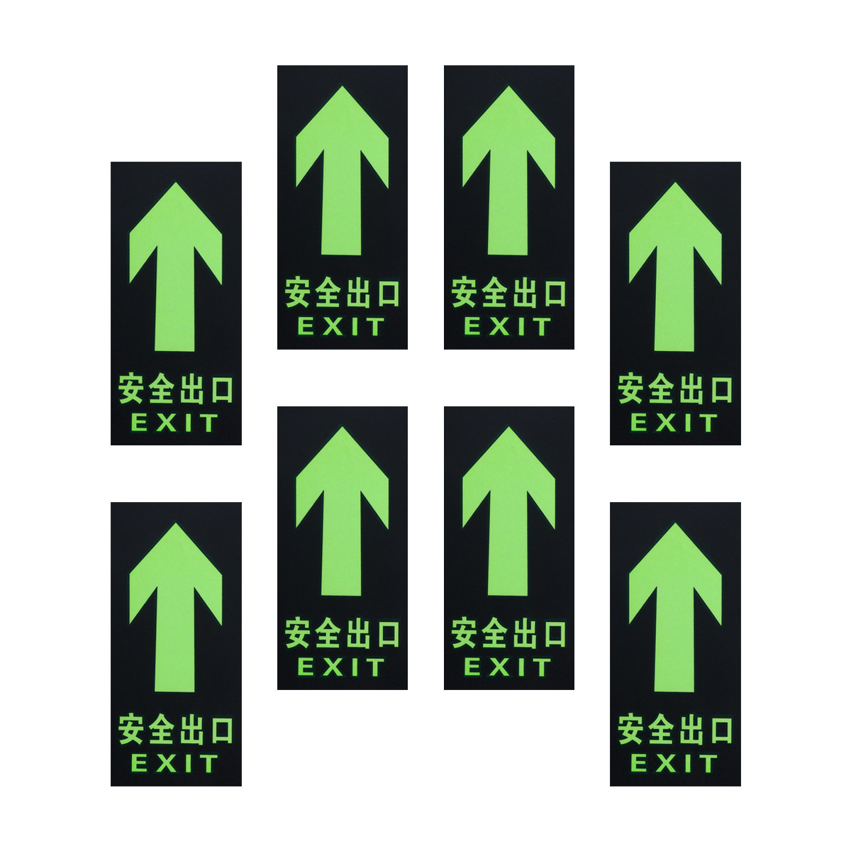 Набор из 8 светящихся наклеек  – обзор и цена Emergency Exit Sign