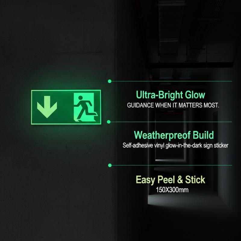 1 лист светящейся в темноте на – обзор и цена Emergency Exit Sign